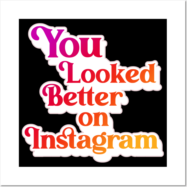 You Looked Better on Instagram Wall Art by darklordpug